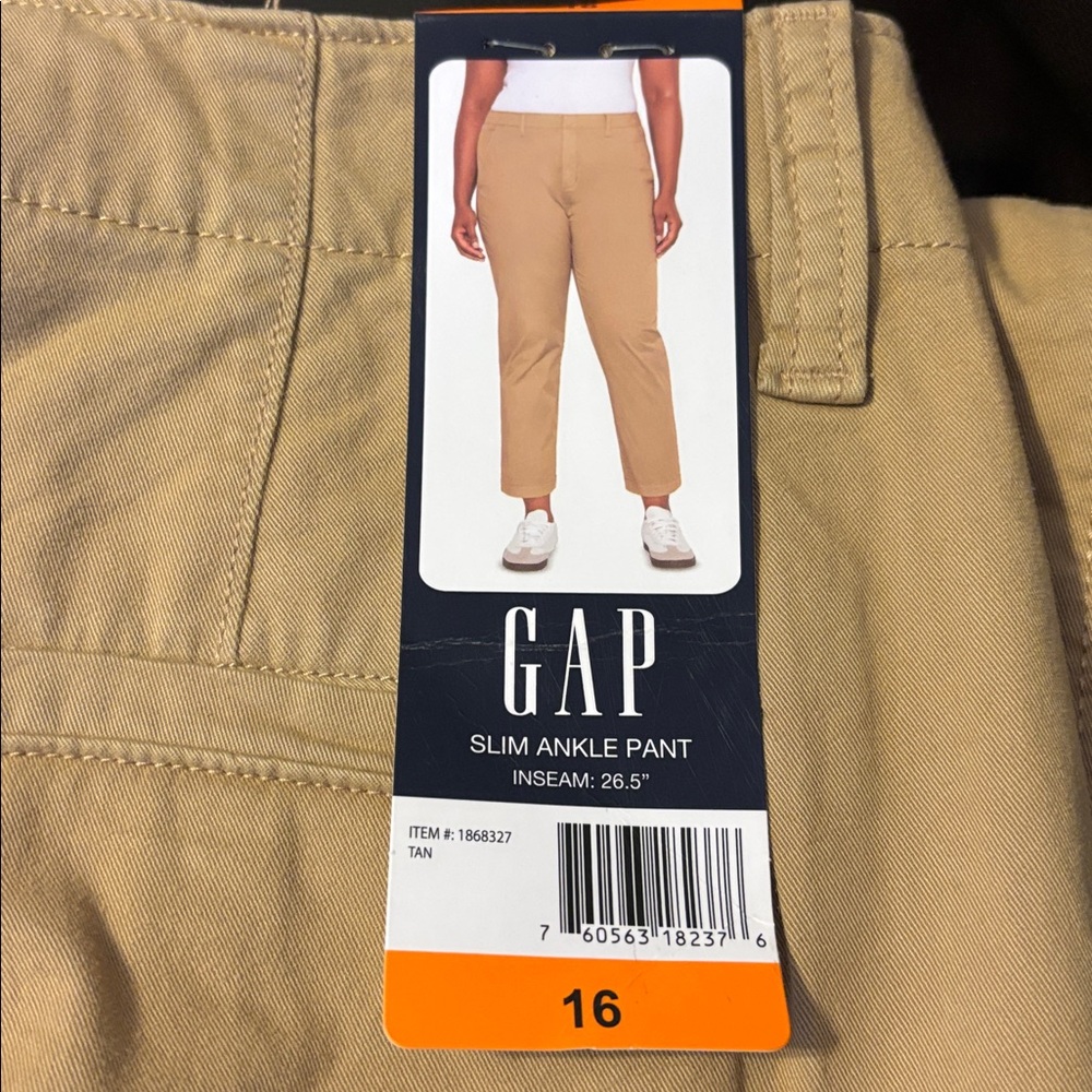 NWT Gap KHAKI women’s slim ankle pant sz 16 inseam 26.5